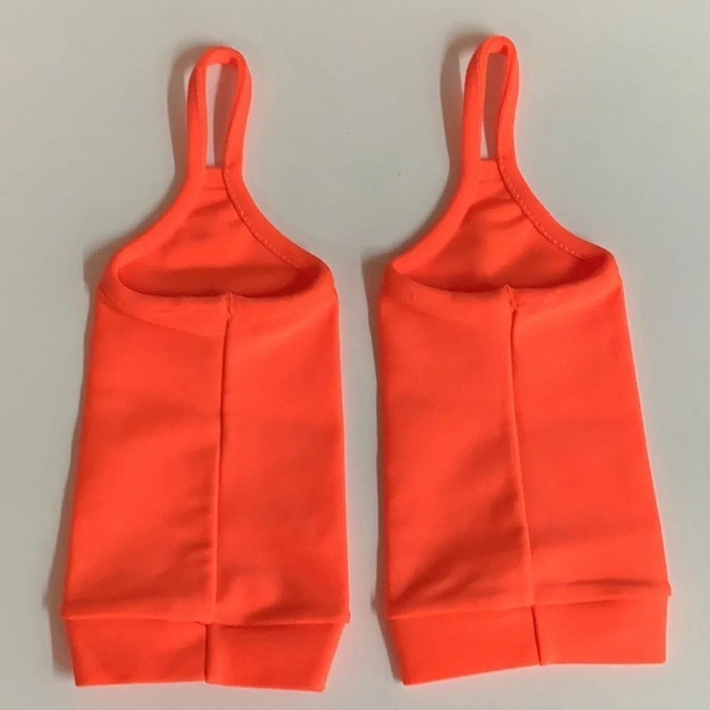 Sexy Neon Orange Set of One Finger Sexy Gloves. New Without Tags.